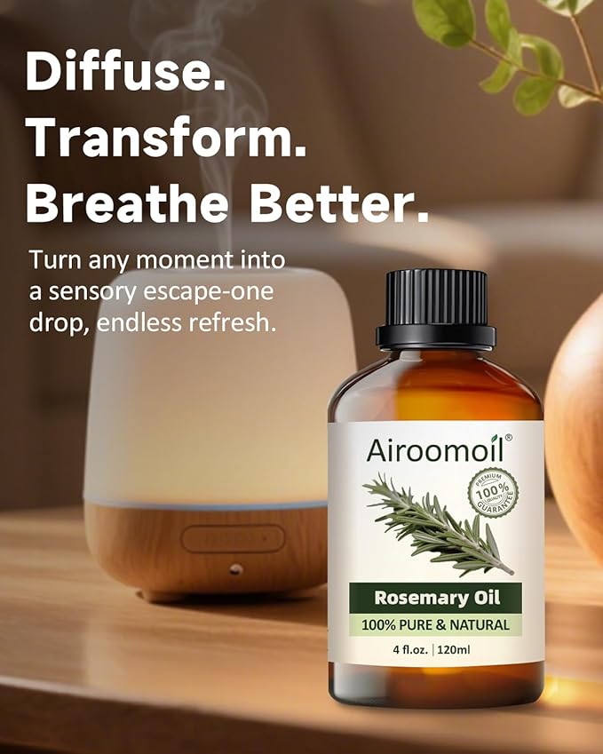Pure Rosemary Essential Oil Hair Natural Aromatherapy Skin & Body Care Candle Making Home Fragrance Diffuser Oil 4 Fl Oz