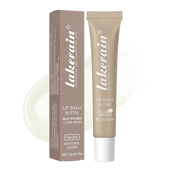 Lip Butter Balm, Day/Night Hydrating Lip Mask, Moisturizing Lip Balm Butter, Ultra-Nourishing Lip Care Moisturizer, Lip Butter Gloss Shine Lip Glow Oil Makeup#1 Vanilla