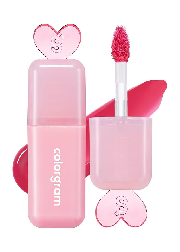 COLORGRAM Juicy Drop Tint 08 Berry Pink | Juicy Lip Gloss, Glowing Lip Stain with Fruity Colors, Buildable & Blendable, Highly Pigmented
