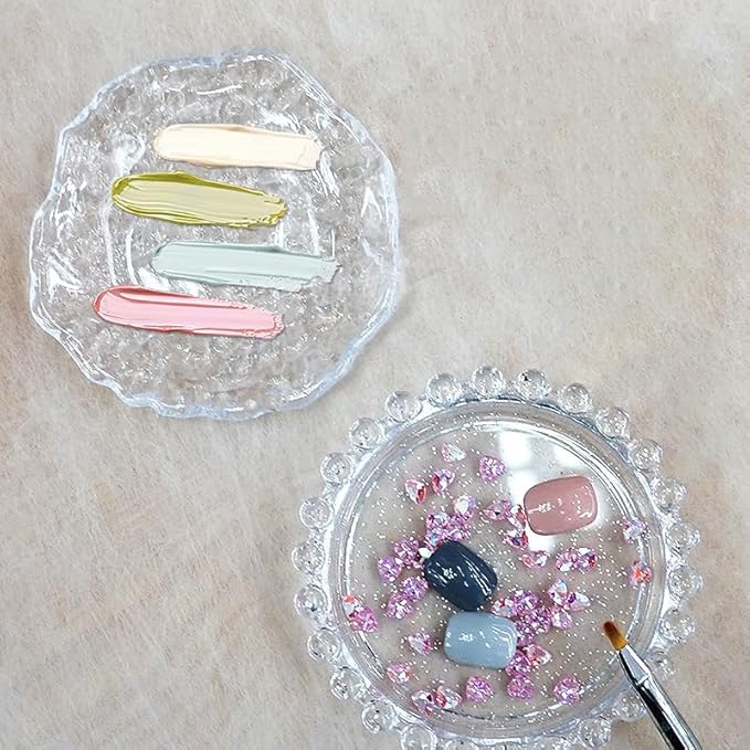 Makeup Mixing Palette Nail Polish Color Mixing Plate Acrylic Palette, Nail Art Tools Art Nail Palette, Pigment Transparent Makeup Palette for Make up Tools Makeup Palettes (Pearl-Clear)