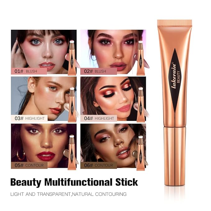 Liquid Contour Beauty Wand, Highlighter and Bronzer Stick with Cushion Applicator Attached Easy to Blend, Long Lasting & Smooth Natural Matte Finish