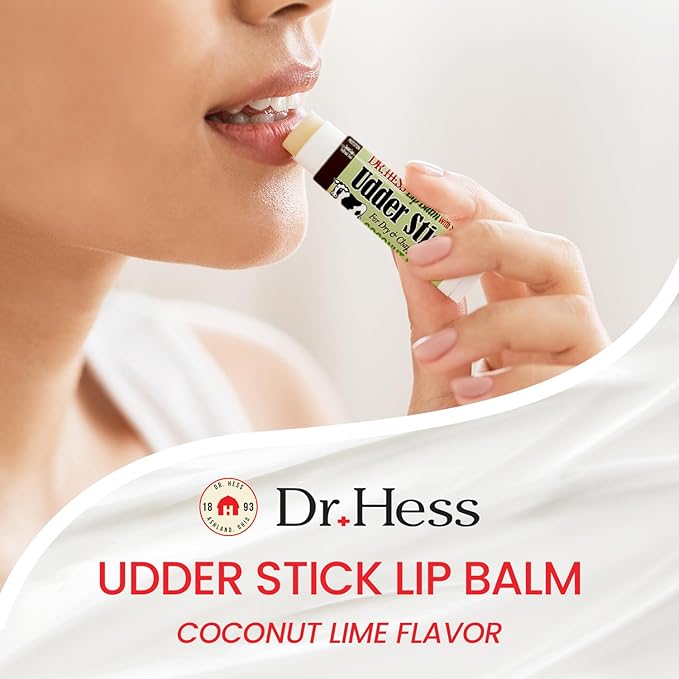 Original Udder Stick SPF Lip Balm, Soothing Moisturizer Sun Screen Balm for Dry Lips with Jojoba, Beeswax & Shea Butter, Total Lip Care, Hydration & Repair, Coconut-Lime Flavor, 4 Pack