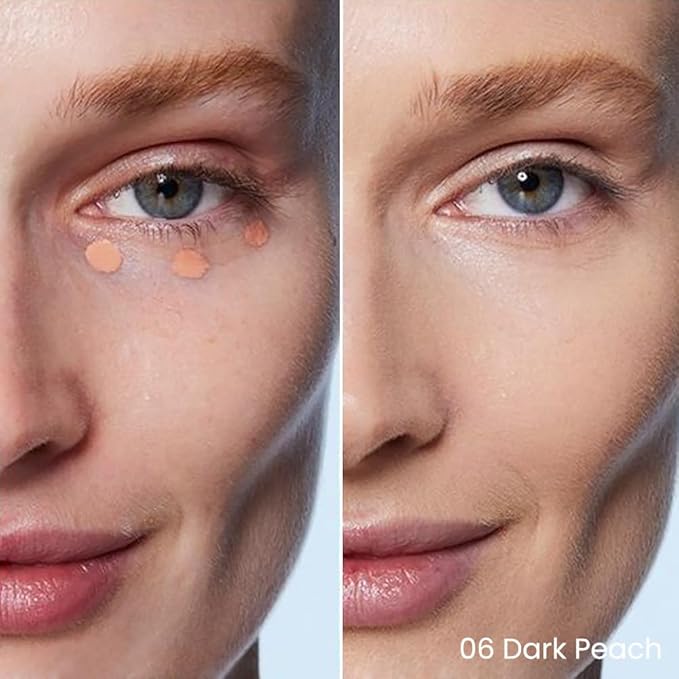 Kaely 2Pcs PROFESSIONAL MAKEUP Correcting Concealer Stick,Medium Coverage Concealer Crayon,under Eye Brightener Concealer for Dark Circles,corrector de ojeras,Lightweight,Vegan,06 DARK PEACH