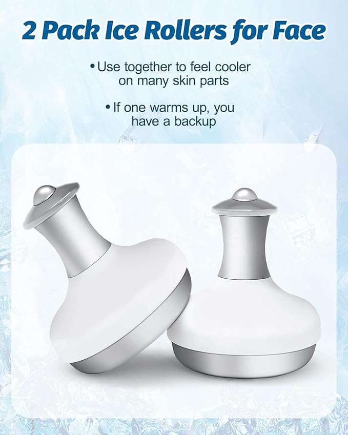 2 Pack Ice Roller for Face and Eyes, Facial Roller Device for Women, Ice Wand for Different Skin
