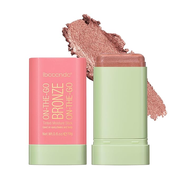 Cream Contour Stick,Multi-Use On The Go Bronzer Stick,Long-lasting Highlight Stick,Glow Bronzer Stick for Face,Lightweight and Blendable Contour Stick for Women (01# Warm Glow)
