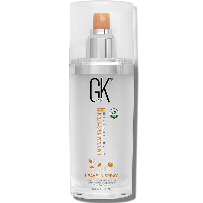 GK HAIR Global Keratin Leave-In Conditioner Detangler Spray 120 ml - For Dry, Damaged and Frizzy Hair Protection With Organic Natural Oil Strength & Shine | Hydrating Smoothing Styler
