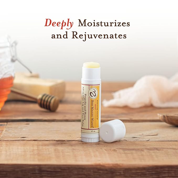 Medicine Mama's Apothecary Sweet Bee Magic Wand, All In One Lip and Face Balm, .65 Ounce