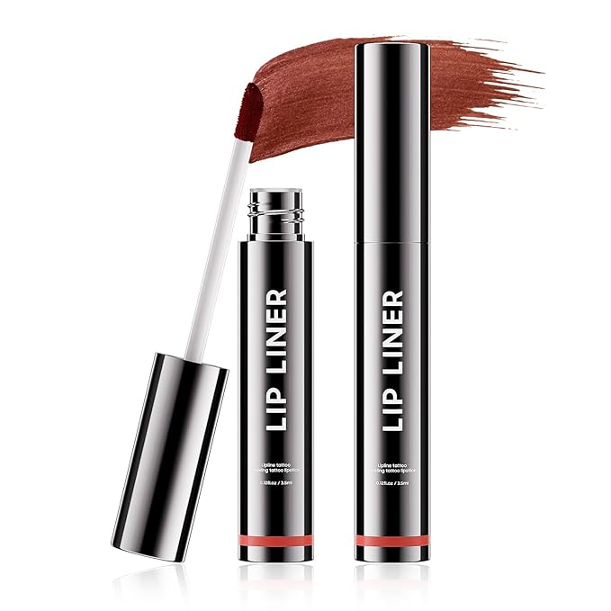 Lip Stain Peel Off - Lip Liner Waterproof, Lip Liner Stain Transfer Proof & Plumping, Moisturizing Non-Stick Cup Matte Finish Stay On All Day, Rose Color