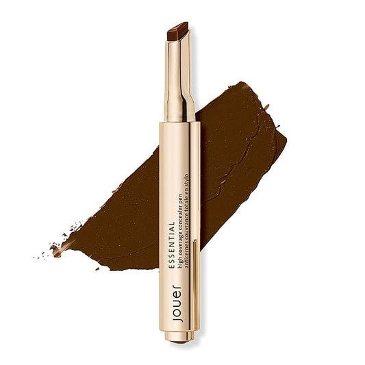 Jouer Essential High Coverage Concealer Pen - Under Eye Concealer for Dark Circles - Brightening Makeup for Eye Circles - Color Corrector Eye Primer with Hyaluronic Acid and Vitamin E