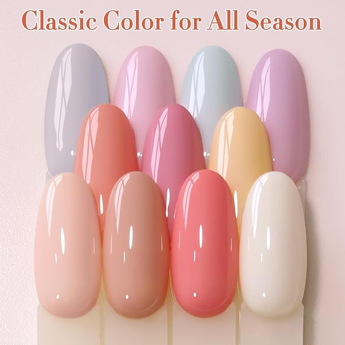 Double Rhythm 28Pcs 0.5Oz Gel Nail Polish Set Same Color Same Bottle Soak Off Gel Polish Kit Nail Art Manicure Salon DIY at Home for Women (Nude Pink Collection-T24-3)