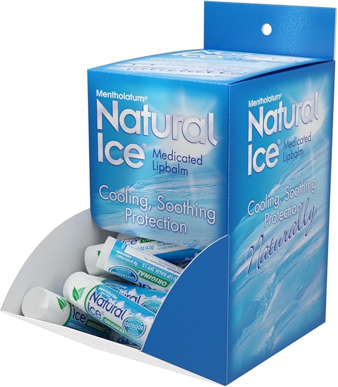 Mentholatum Natural Ice Lip Balm Original SPF 15 1 Each ( Packs of 48), 0.16 Ounce (Pack of 48)