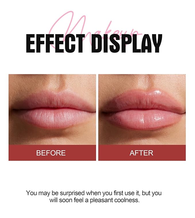 Lip Plumper 6 Colors Moisturizing Glossy Plumping Lip Gloss Long Lasting Hydrating Natural Lip Plumper for Women Girls (Color 02)