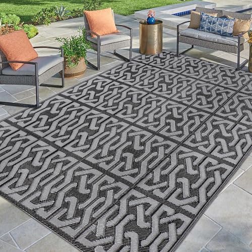 SAND MINE Reversible Mats, Plastic Straw Rug, Modern Area Rug, Large Floor Mat - Image 5