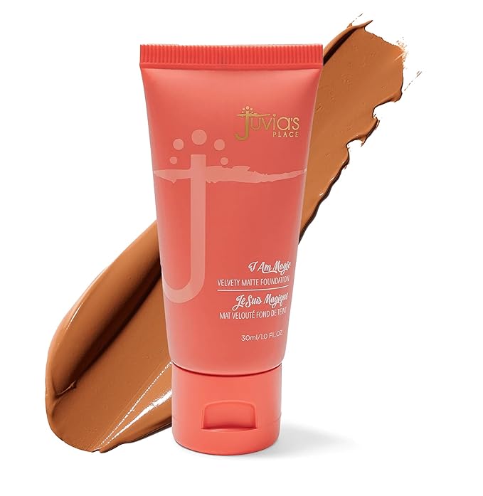 Juvia's Place I Am Magic Velvety Matte Liquid Foundation 350 - Somalia - Dark Tan w/Warm Undertone, Makeup Foundation Full Coverage, Lightweight, Long Wear, Velvety Matte Finish