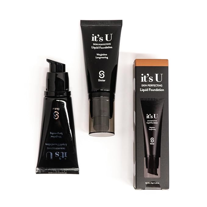 Sistar it's U Skin Perfecting Liquid Foundation Medium Coverage Buildable Weightless Longwearing Blendable 35 g / 1.23 oz. (Nude)