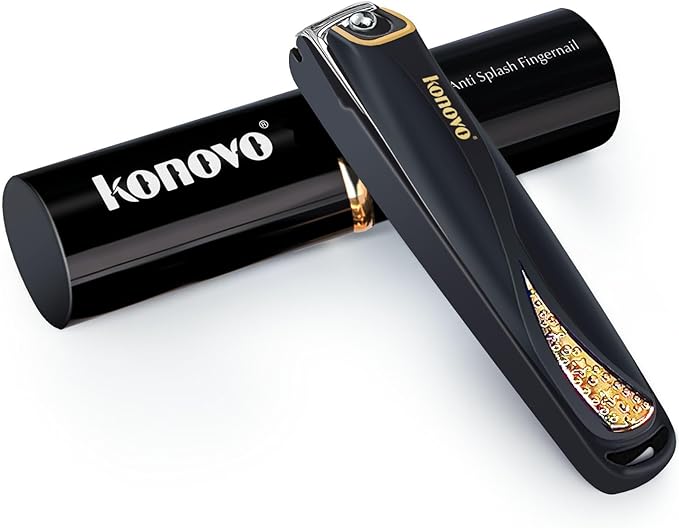 Konovo Nail Clippers for Women Travel, Nail Clippers with File, Fingernail Clippers for Girls