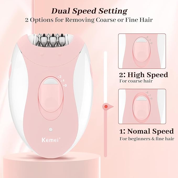 Epilator for Women, Smooth Glide Epilator for Women Face with 2 Speeds, Smooth Face Trimmer Device, Facial Hair Removal for Face Legs Arms Armpit Bikini