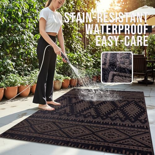 OLANLY Outdoor Rug 5x8 ft Waterproof Reversible Boho Mat - Image 3
