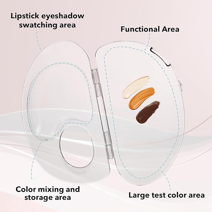 Acrylic Cosmetic Makeup Palette,2 in 1 Makeup Mixing Palette with Foundation Spatula and Storage Pigment,Handheld Makeup Mixing Tray,Makeup Plate for Foundation Eye Shadow Nail Art (A-Clear)