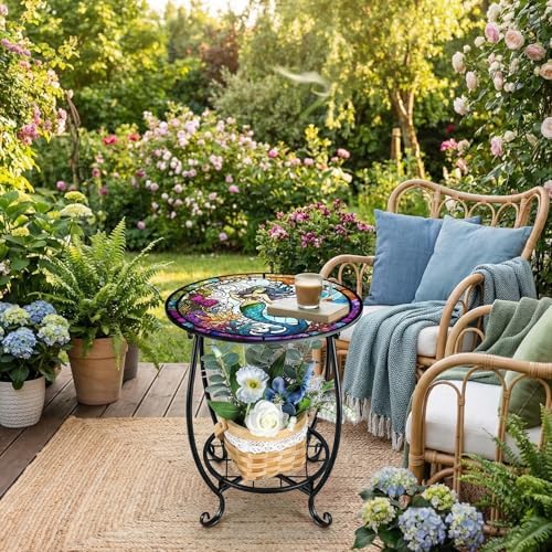 Cinnvoice Outdoor Side Table Small End Patio Porch Table - Image 6