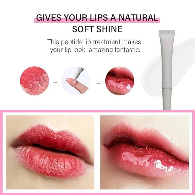 Glow Lip Balm, Hydrating Moisturizing Lip Balm for Dry Cracked Lips, Sheer Tint Color, Shiny Glossy, Long Lasting Lip Moisturizer Nourishing Lip Care Lip Repair Gel Peptide Lip Treatment ChapStick-02#