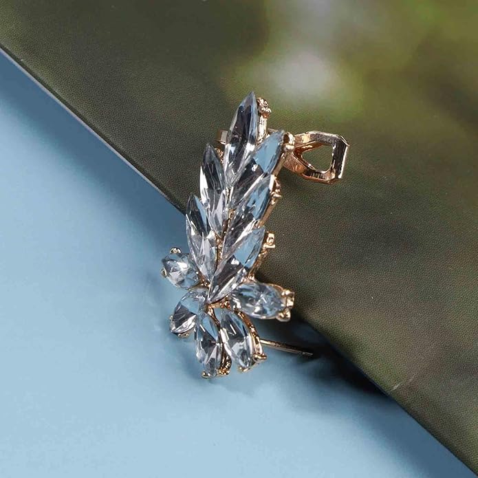 Boho Crystal Ear Climber Earrings Gold Crystal Studs Earrings Punk Rhinestone Ear Crawler Earrings CZ Ear Cuff Climbing Earrings Bridal Earrings Jewelry for Women and Girls