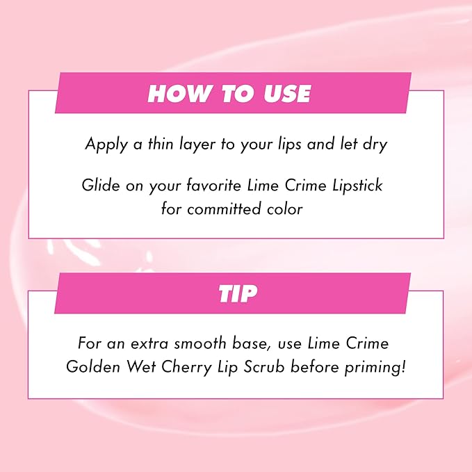 Lime Crime Ghost Veil Lip Primer, Translucent Sheer Pink - Extends the Life of Lipstick - Lightweight and Super Sheer Smoothing Base for Long Lasting Quality - Vegan & Cruelty-Free