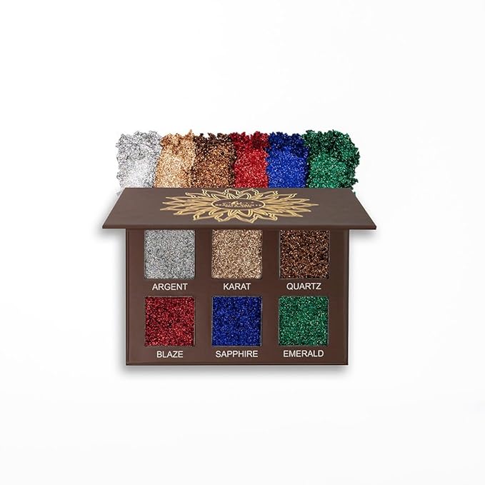 Glitter Eyeshadow Palette, Pressed Pigmented Mineral Ultra Eyeshadow Palette, Long Lasting, Quick Drying, Loose Glitter Glue for Eye Crystals Makeup