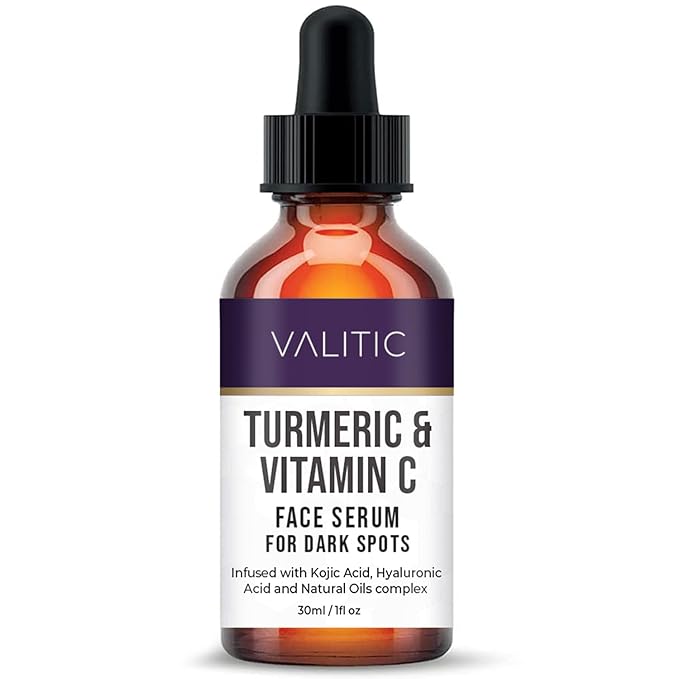 VALITIC Vitamin C Serum - Anti Aging and Dark Spot Remover for Face, Skin Care with Hyaluronic Acid, Collagen, Kojic Acid, Turmeric Oil - Brightening Face Serum 1 fl oz
