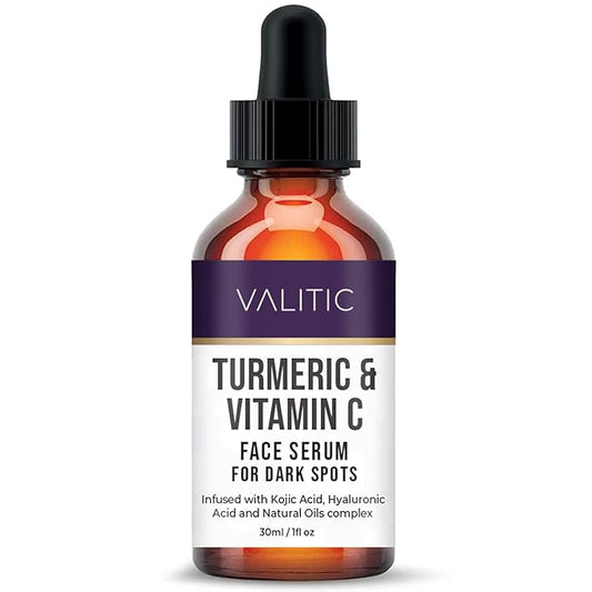 VALITIC Vitamin C Serum - Anti Aging and Dark Spot Remover for Face, Skin Care with Hyaluronic Acid, Collagen, Kojic Acid, Turmeric Oil - Brightening Face Serum 1 fl oz