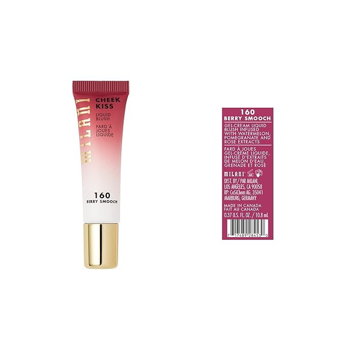 Milani Cheek Kiss Liquid Blush Makeup - Blendable & Buildable Cheek Blush, Lightweight Liquid Blusher and Cheek Color