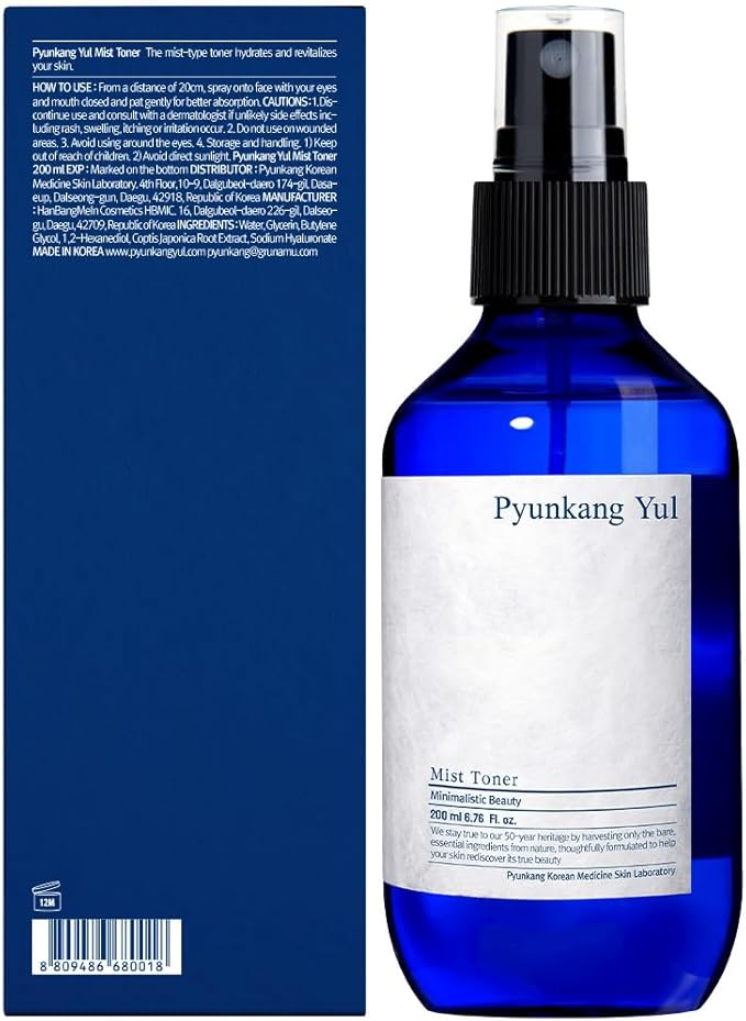 Pyunkang Yul Facial Mist Toner 6.8 Fl. Oz - Face Moisturizer Skin Care Korean Spray Toner for Oily and Combination Skin Types - Astringent for Face Certified as a Zero-Irritation - Watery Texture