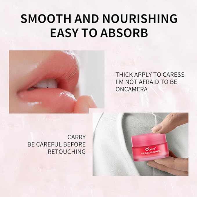 Lip Sleeping Mask 20g - Nourish & Hydrate Lip Mask Night Treatment Lip Balm Skin Care Lip Moisturizer Sleep Mask Repair Chapped Cracked Lips Dry Lips for Girls, Women and Men (Berry)