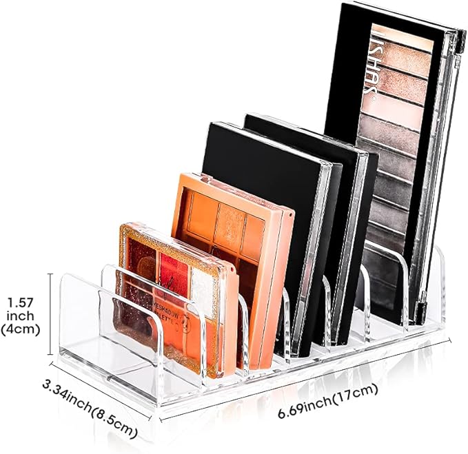 Eyeshadow Makeup Palette Cosmetic Organizer - Waterproof Eyeshadow Organizer for Eye Makeup Palette,Bathroom Countertop,7 Sections (1PCS-Small)