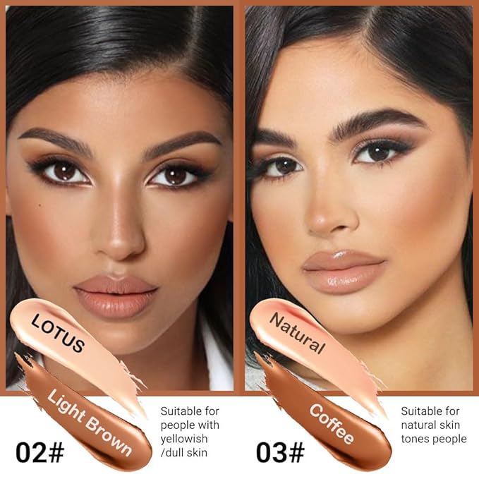 evpct 4 Color Contour Stick Makeup Set Concealer Bronzer Stick Cream Contour Palette Contour Contouring Makeup Kit for Beginner Face Highlighter Makeup Stick Liquid Contour contorno maquillaje 02+03