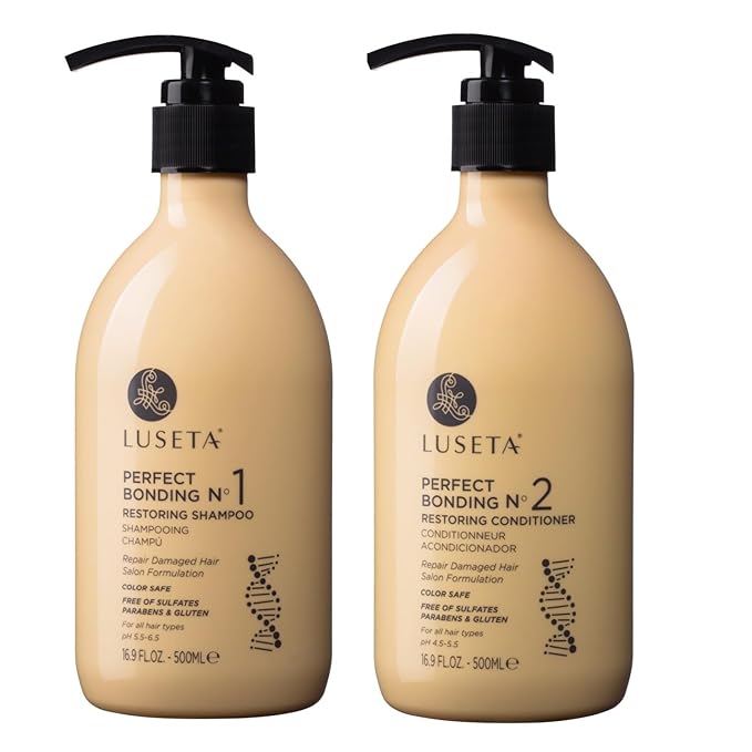 Luseta Salon Shampoo and Conditioner Set with Rosemary Oil, Acidic Bonding, Shampoo and Conditioner Sulfate Free for Women Hair Care, Repair Routine Shampoo and Conditioner for Hair Loss 2x16.9 oz