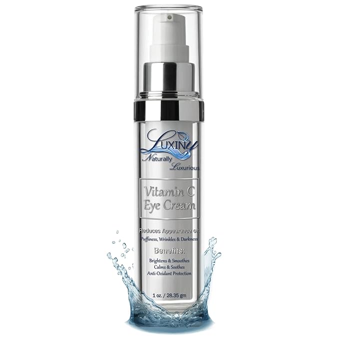 Vitamin C Under Eye Cream for Dark Circles and Puffiness, Anti Aging, Enriched Retinol Eye Cream to Reduce Eye Bags, Fine Line and Wrinkles with Aloe Vera & Cocoa Butter, 1oz.