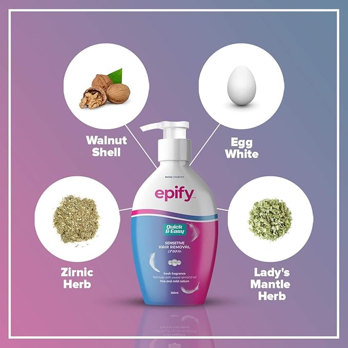 Epify Intimate Hair Removal Cream for Men and Women - Pubic, Bikini & Sensitive Areas (Pack of 6)