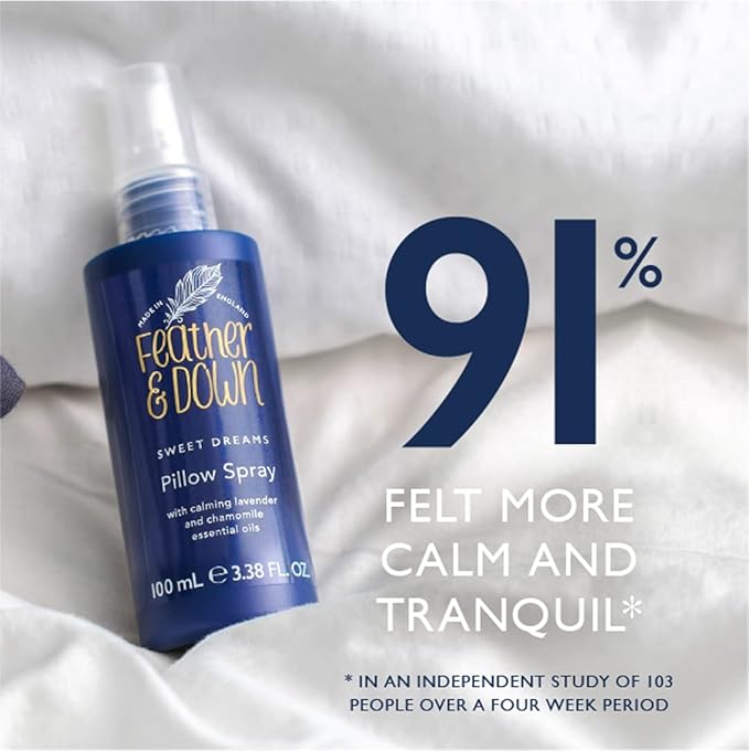 Feather & Down Straight to Sleep Gift Set: 50ml Pillow Spray & 50ml Body Lotion, The Perfect Sleep Duo, Infused with Lavender & Chamomile Essential Oils, Vegan & Cruelty Free