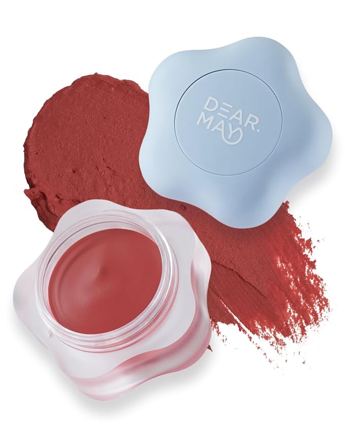 DEARMAY Pure Falling Mood Lip Pot No. 06 Cutest Pairs 0.23 Oz. Vegan Lip Stain Lip & Cheek Multi-Use Tint With Hydrating Formula for Smooth Soft Blend Without Dryness or Fine Lines, Korean Makeup
