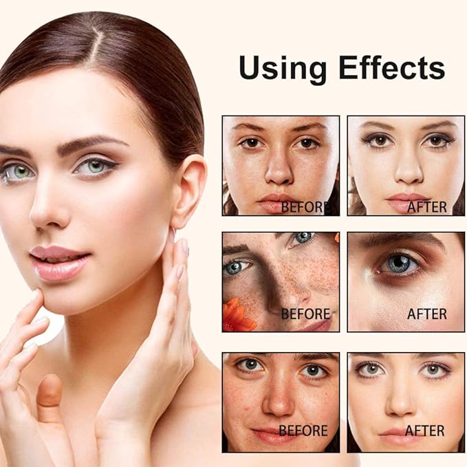 2 IN 1 Design Foundation & Brush, Face Makeup Foundation, Portable Makeup Concealers, Color Changing Foundation, Concealer Cover Concealer