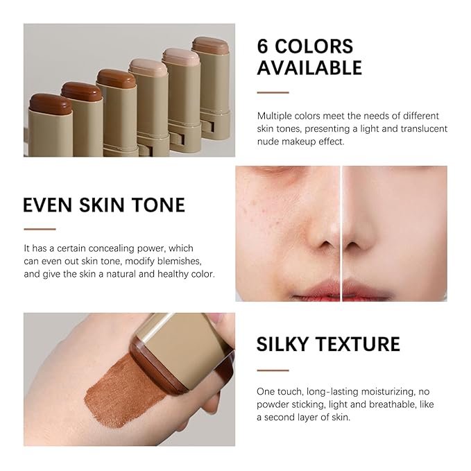 Beauty Balm Serum Boosted Skin Tint – Hydrating Tinted Moisturizer, Lightweight Solid Tinted Foundation Stick for Flawless, Sheer to Medium Coverage, Radiant & Dewy Finish, All-Day Wear (4#, 1)