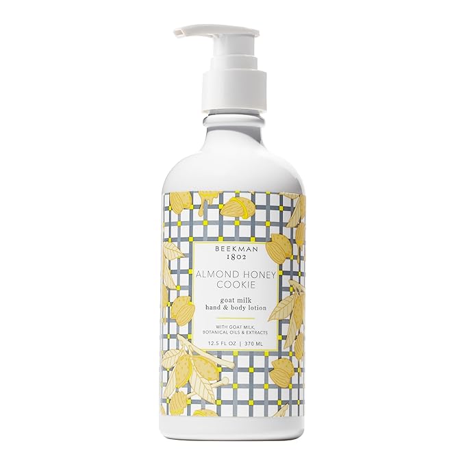Beekman 1802 Almond Honey Cookie Goat Milk Body Lotion - Scented - 12.5 oz - Hydrating & Deeply Moisturizing - With Shea Butter & Jojoba Seed Oil - Good for Sensitive Skin - Cruelty Free