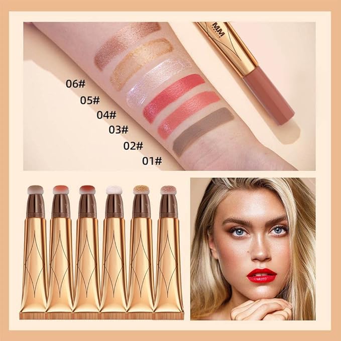 Liquid Blush Beauty Wand, Cream Blush Stick,Face Concealer Contouring Shaping,Long Lasting & Smooth Natural Matte Finish,with Cushion Applicator Attached Easy to Blend.(02# Peach Pink)