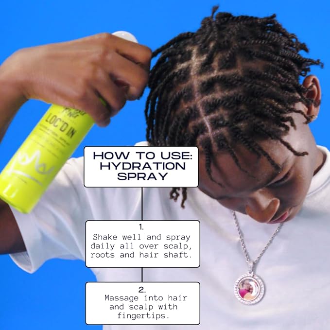 YOUNG KING HAIR CARE Daily Hydration Spray for Locs, Dreads, Braids, and Twists | Lemongrass and Black Castor Oil | Scalp Moisturizer, Dreadlock Spray - Natural Loc, Dreads Care and Maintenance (8oz)