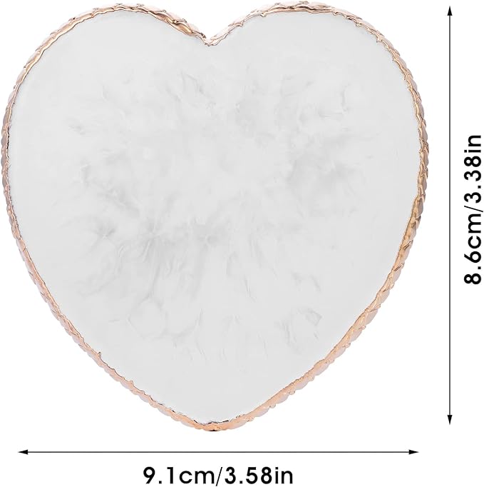 Resin Nail Art Palette Gold Edge Nail Holder Heart Shaped Color Makeup Foundation Mixing Tools Display Board Gel Nail Art Color Mixing Palette Painting Tray Manicure Tool