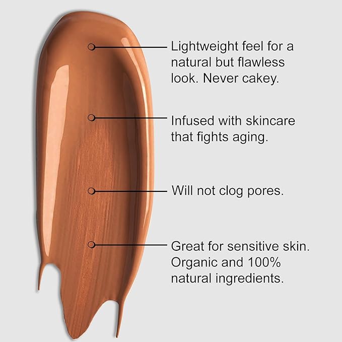 Organic Aloe-Based LUX Liquid Foundation, Natural Vegan Gluten-Free Made in USA, Espresso