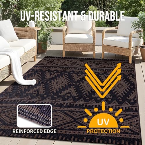 OLANLY Outdoor Rug 5x8 ft Waterproof Reversible Boho Mat - Image 4