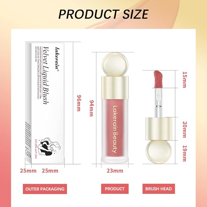 Soft Velvet Liquid Blush Face Makeup Matte Cream Blush for Cheek Weightless,Long-Lasting,Natural-Looking,Smudge Proof,Dewy Finish Skin Tint Blush Makeup(#05)