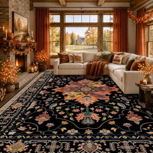 RELEANY Washable Area Rug, Large 9'x12' by RELEANY
